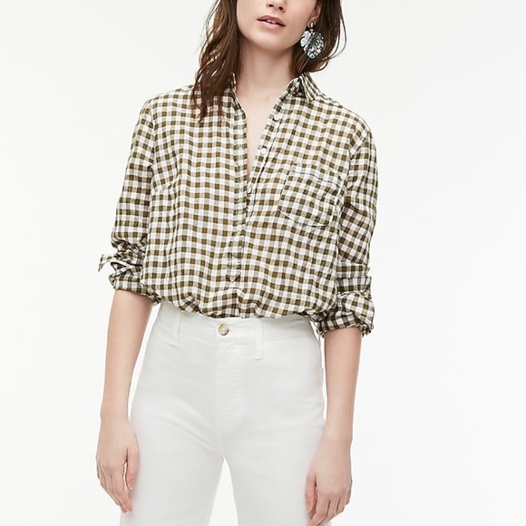 J. Crew Factory Tops - J.Crew Factory Gingham Boyfriend Tunic